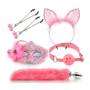 Kit - Raposa com tiara, grampos gargantilha