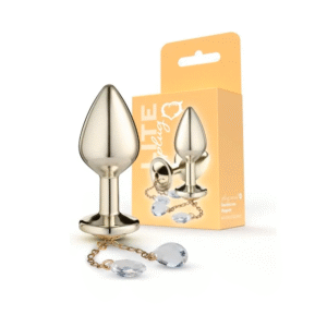 Plug dourado com pingente